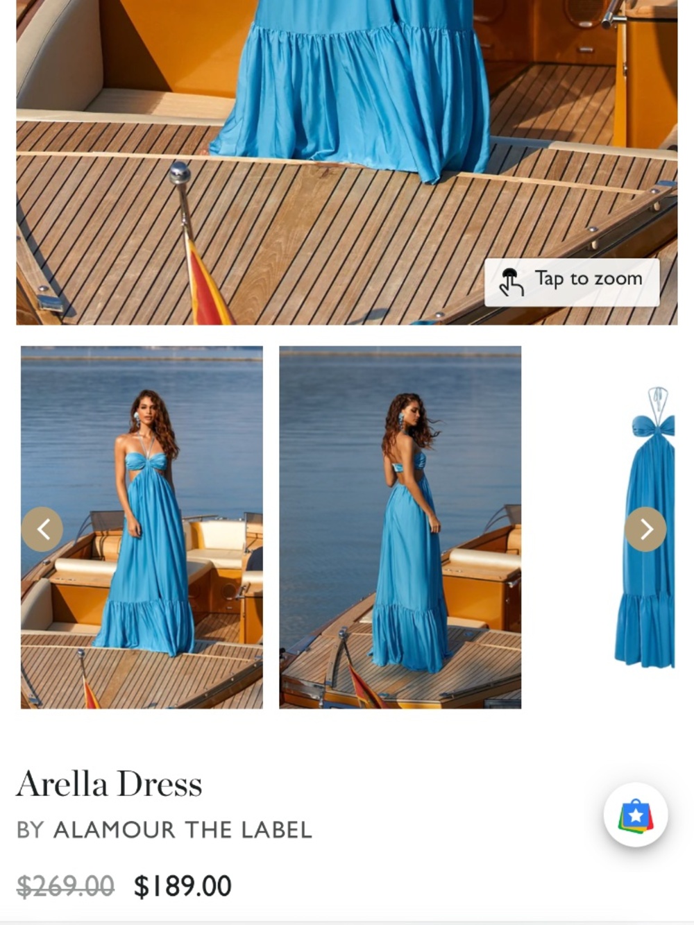 ALAMOUR THE LABEL Arella Blue Maxi Dress XXS
